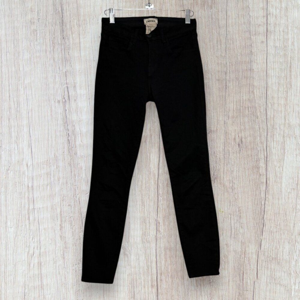 L’Agence Black Skinny Jeans High Rise Stretch Designer Denim Size 24